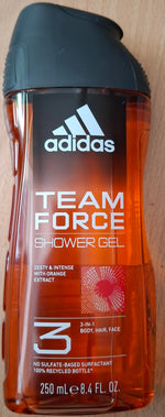 3x adidas TEAM FORCE  3 in 1 Shower Gel Duschgel 250ml