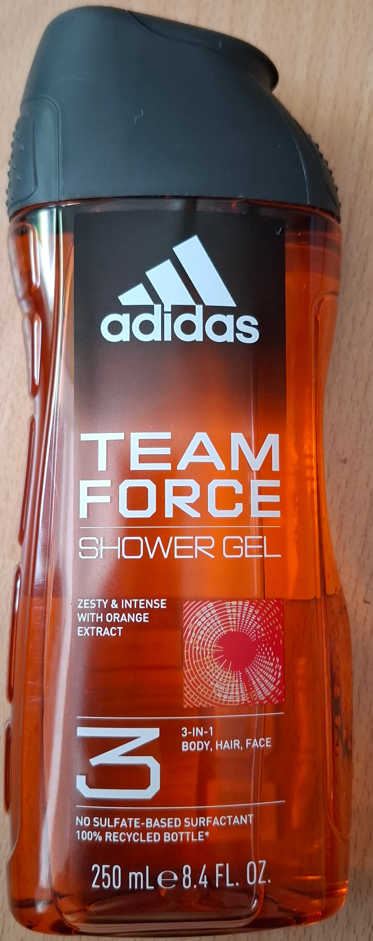 3x adidas TEAM FORCE  3 in 1 Shower Gel Duschgel 250ml