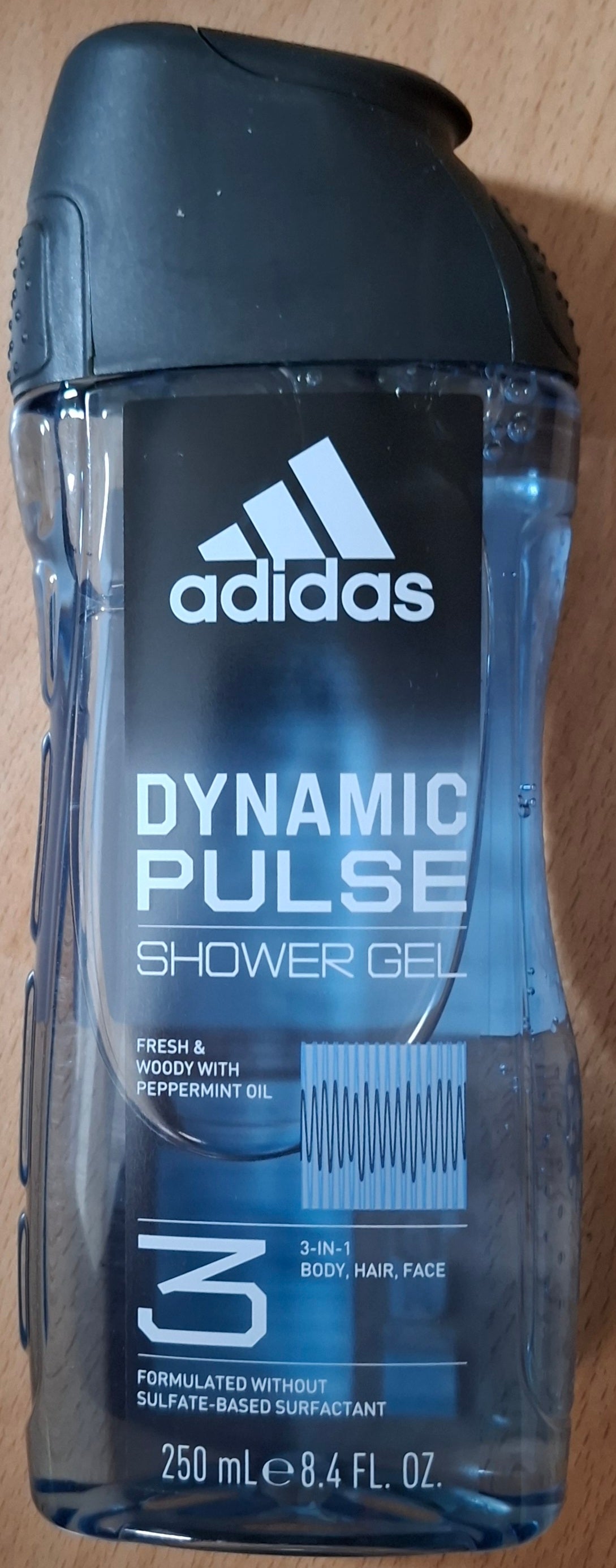 6x adidas Dynamic Pulse Duschgel 250ml 3in1 Body Hair Face Männer Shower Gel